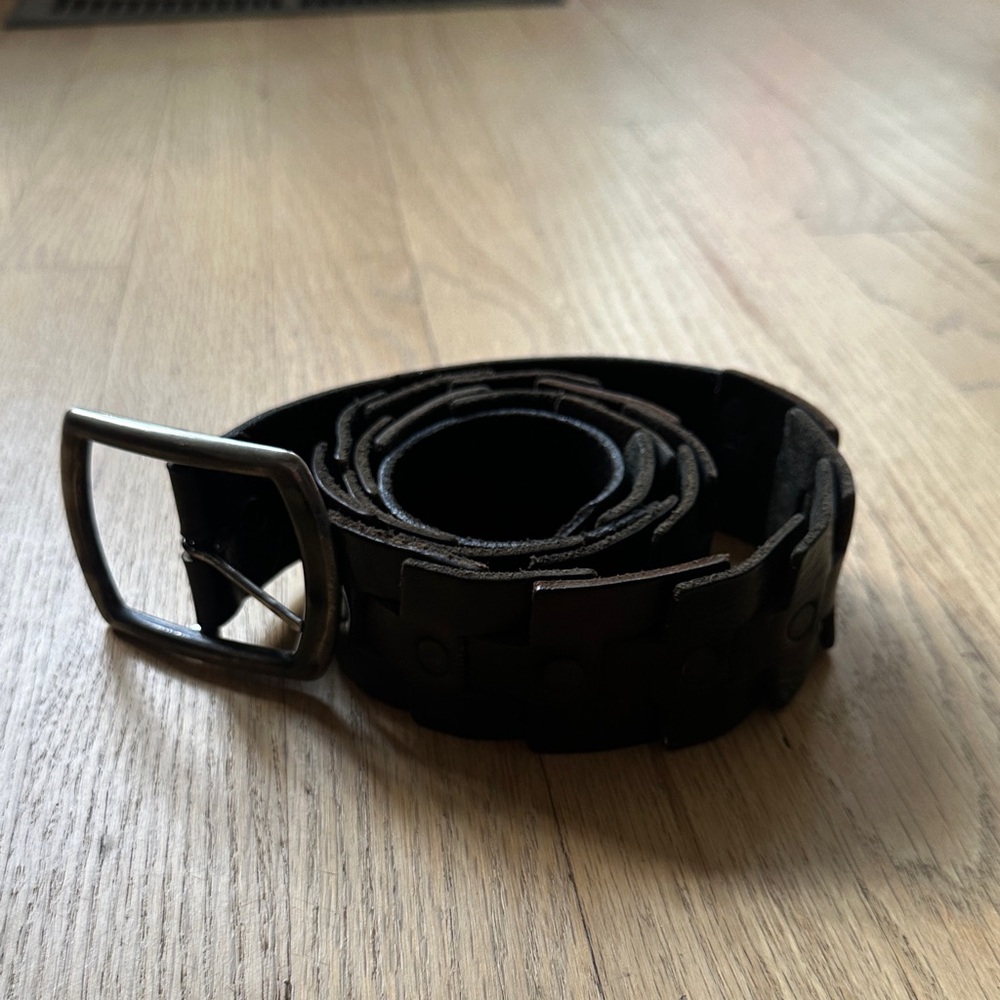 Dean Men’s Black Leather Belt | 41” | Rugged Studded Design